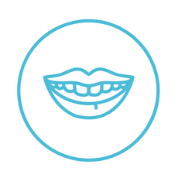mouth outline vector icon in blue png