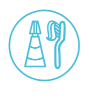 brush and toothpaste vector icon in blue png